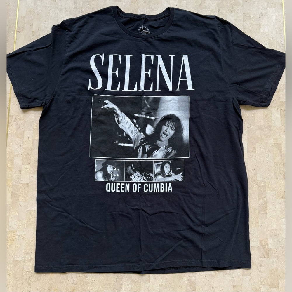 SELENA QUEEN‎ of CUMBIA Official Merchandise Black Pop Latina TShirt 2XL